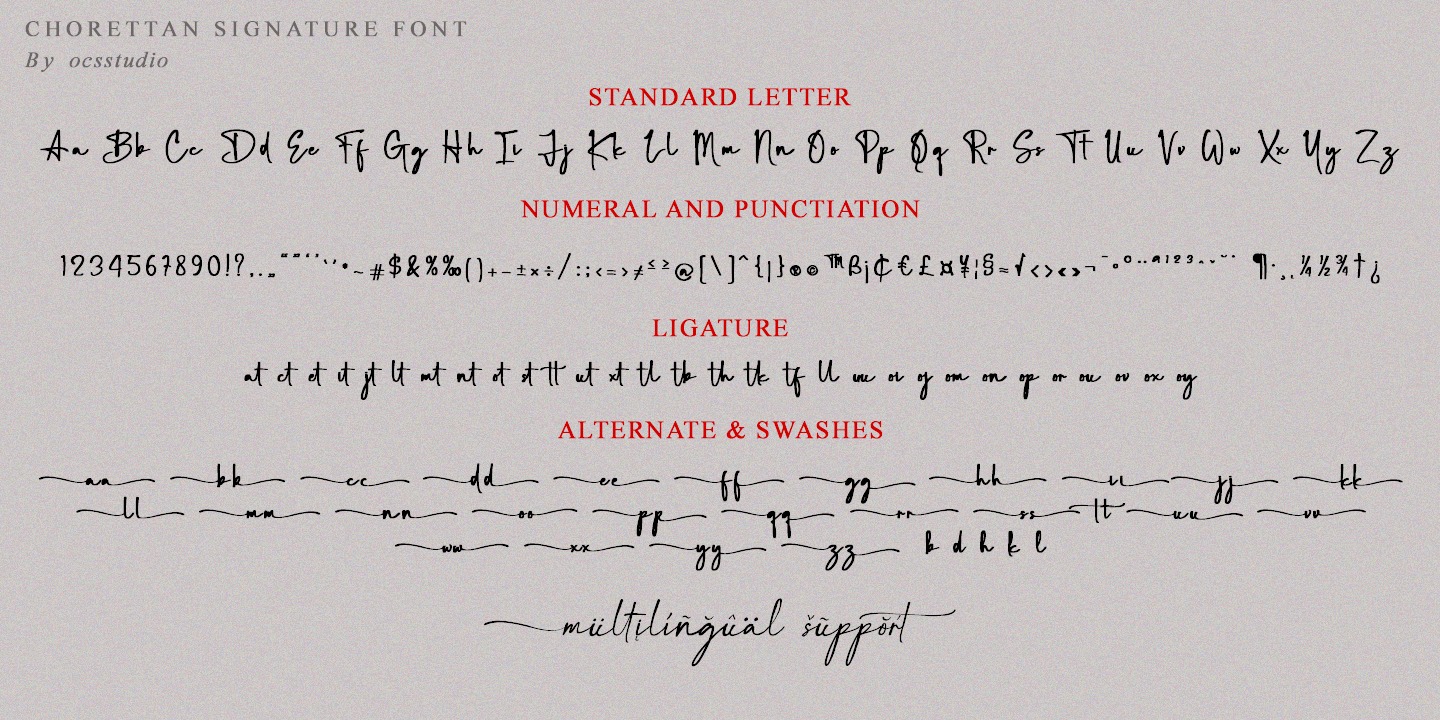 Пример шрифта Chorettan Regular